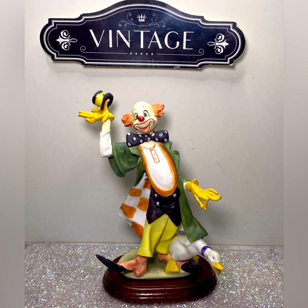 Vintage DAVAR 1950s Sculpture of YO-YO THE Clown & Willie the Giise Hand Made
